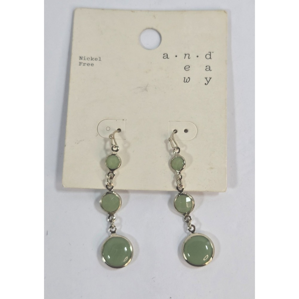 A New Day Green Stone Dangle Earrings Gold Tone Nickel Free Target